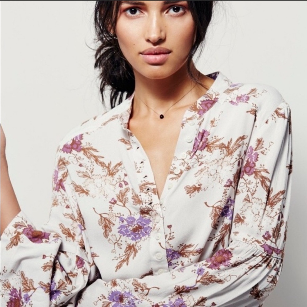 Free People Easy Girl Printed Top - Picture 3 of 7